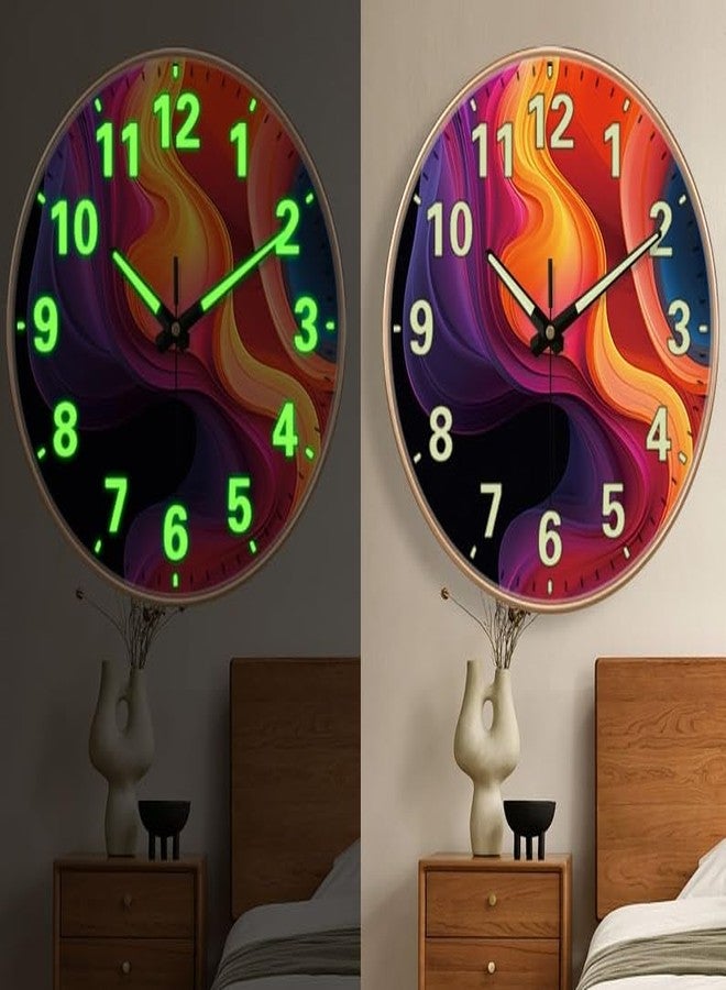 ستار ورك ساعة حائط عصرية صامتة مقاس 12 بوصة من STAR WORK مزودة بإضاءة راديومية ليلية، وآلية بدون صوت تكتكة، وأرقام كبيرة - مثالية لغرفة المعيشة وغرفة النوم والردهة وديكور المنزل (R LARIYA) - Image 1